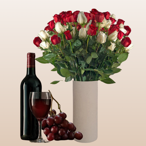 Red and White Roses