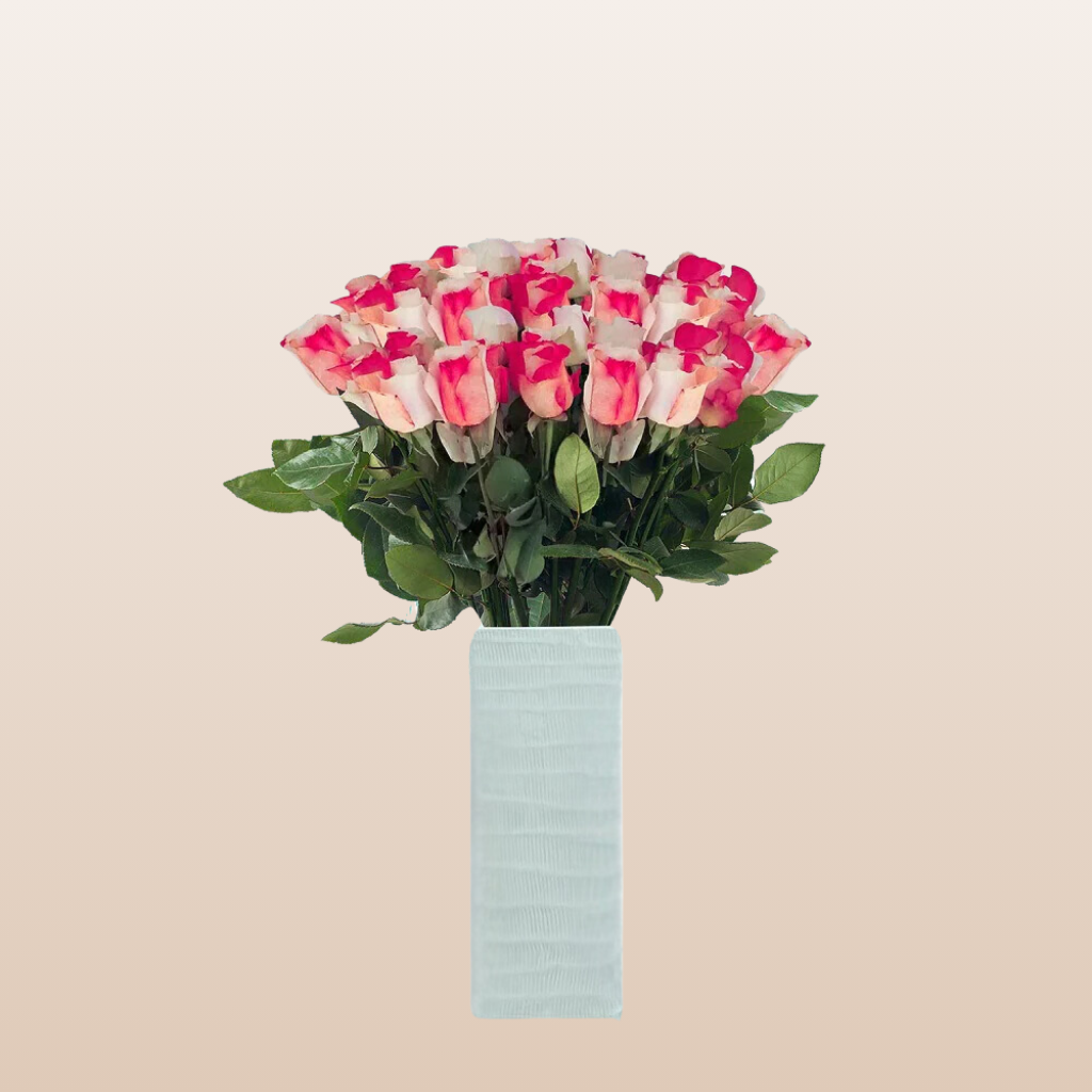 White & Red Tinted Roses