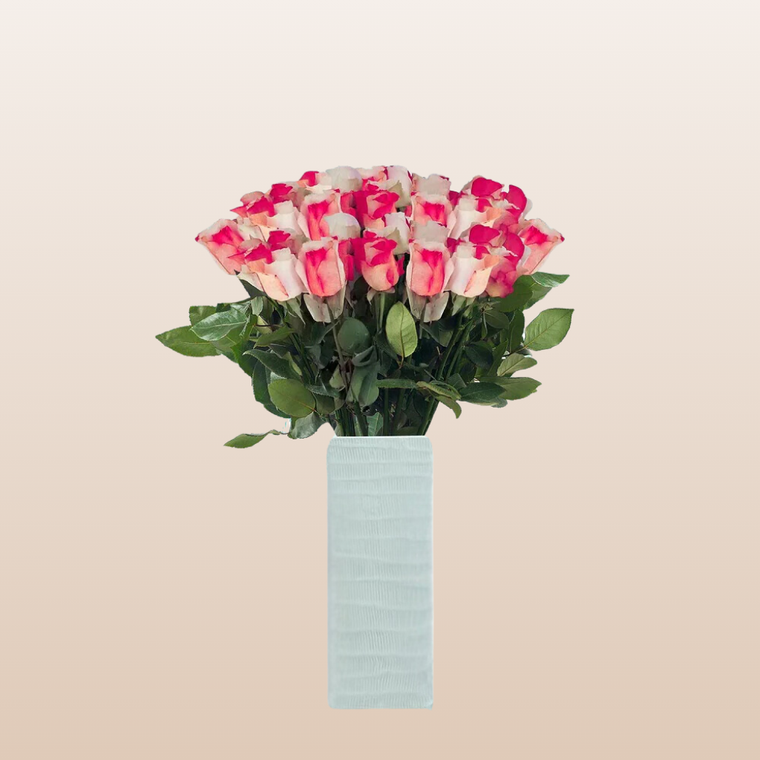 White & Red Tinted Roses