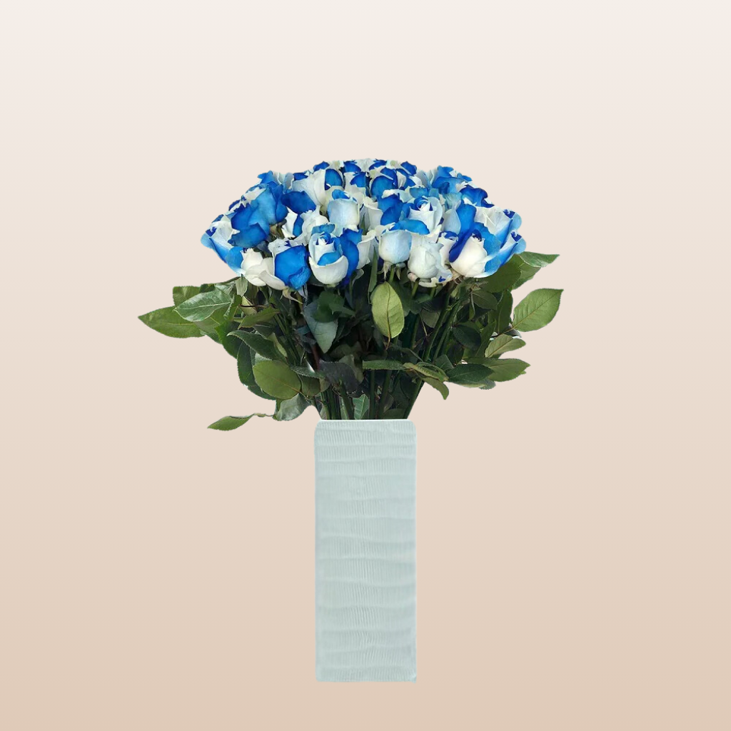 White - Blue Tinted Roses