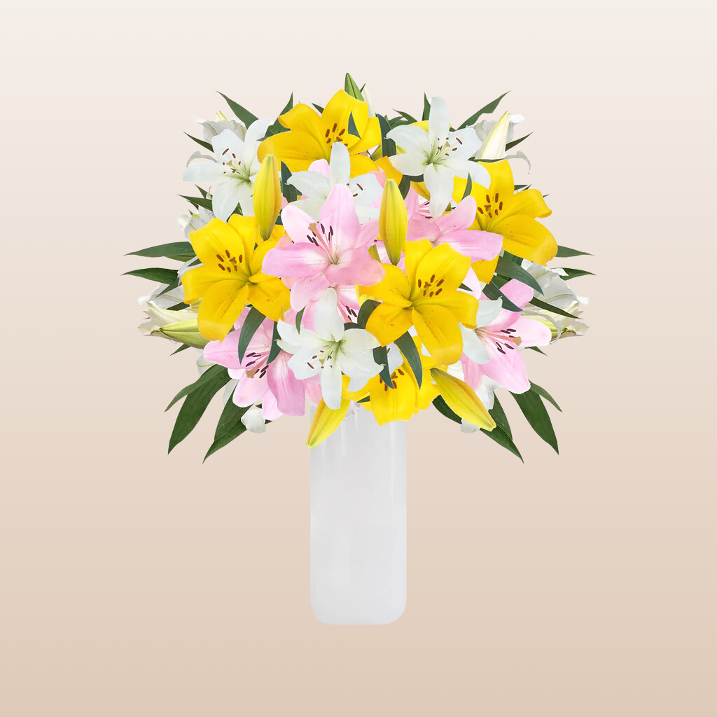 LA Hybrid Lilies Rainbow Pastel Bqt
