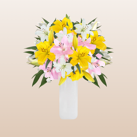 LA Hybrid Lilies Rainbow Pastel Bqt
