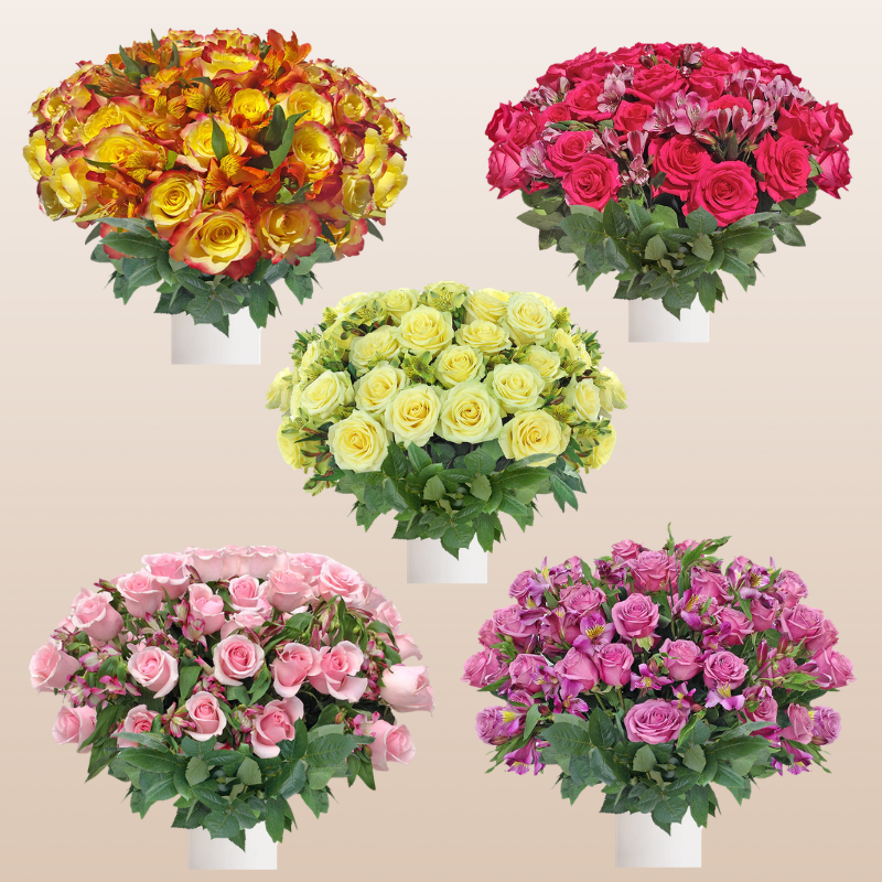 Rose - Alstroemeria Bouquet Spring Assorted Pack 8