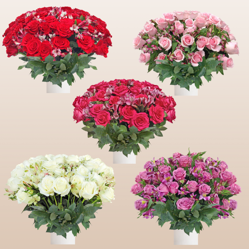 Rose - Alstroemeria Bouquet Valentine's Assorted Pack 8