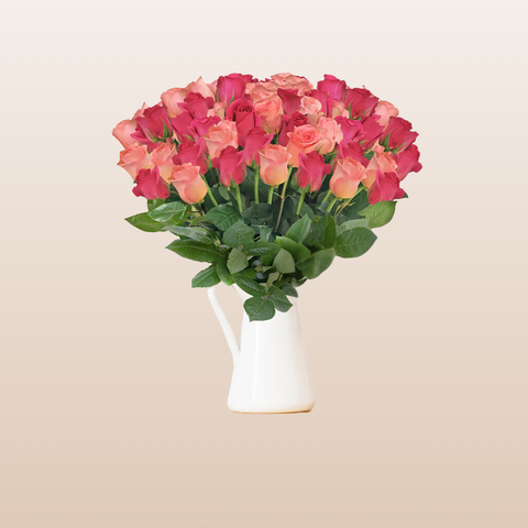 Duo Hot Pink - Light Pink Roses
