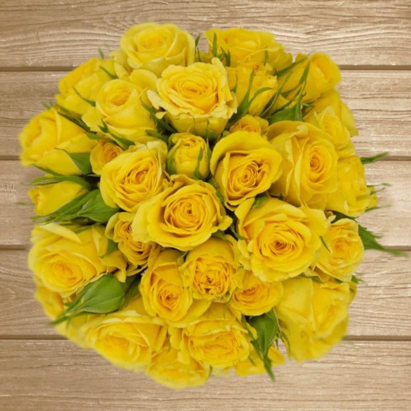 Golden Blossom Yellow Spray Roses - EbloomsDirect