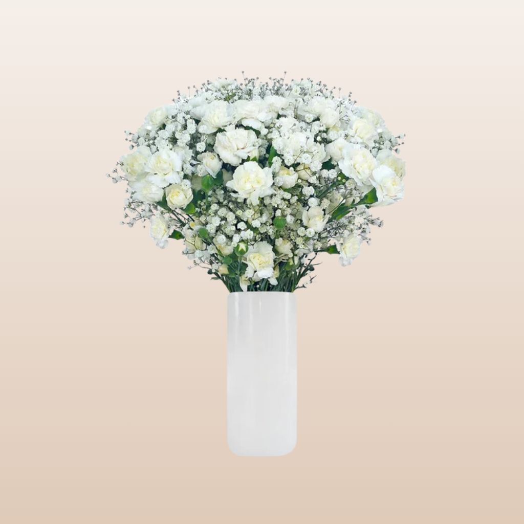 Mini Carnation White Bouquet