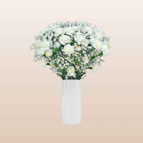 Mini Carnation White Bouquet