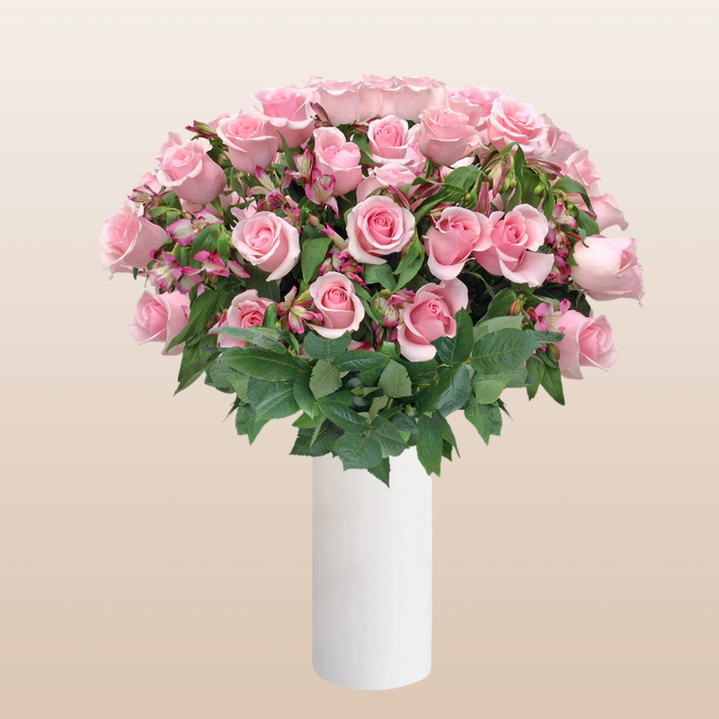 Rose - Alstroemeria Bouquet Orange Pack 8