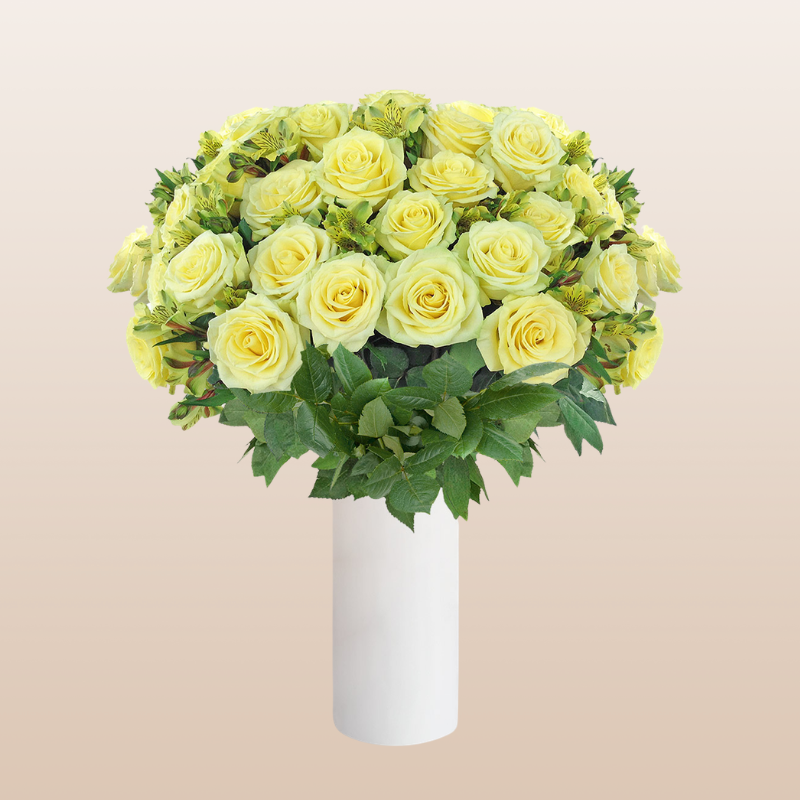 Rose - Alstroemeria Yellow Bouquet Pack 8