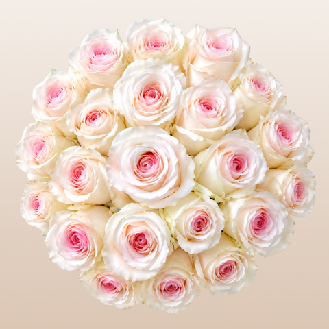 Heart shaped pink white rose arrangement | EbloomsDirect