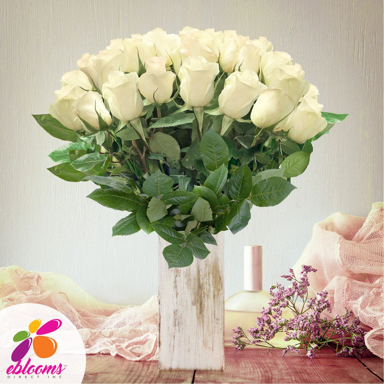 White cream ivory roses the best online flower arrangements to order online for any ocassion  and Valentine's day