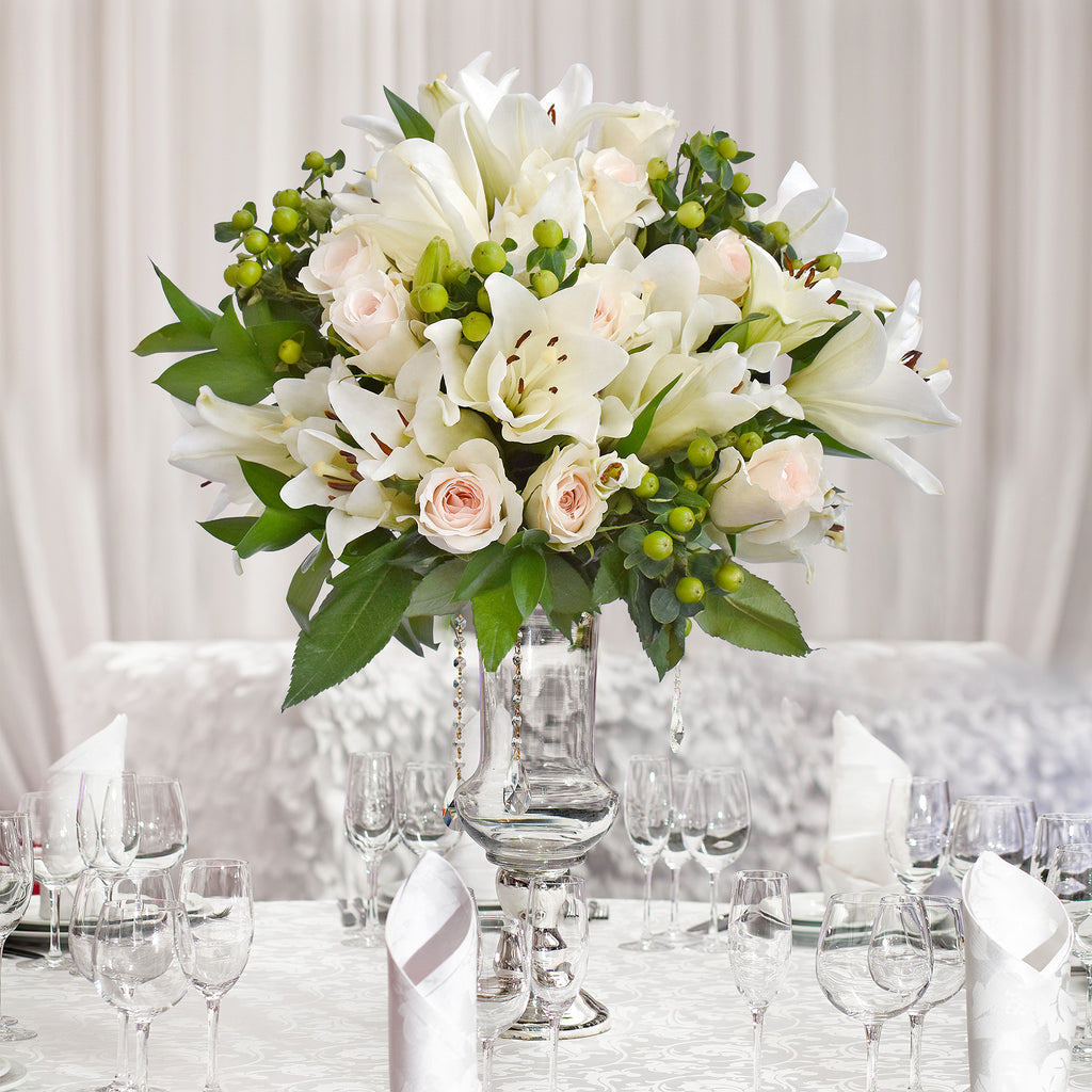 White wedding centerpieces - Graceful Elegance - Pack 5 -EbloomsDirect –  Eblooms Farm Direct Inc.