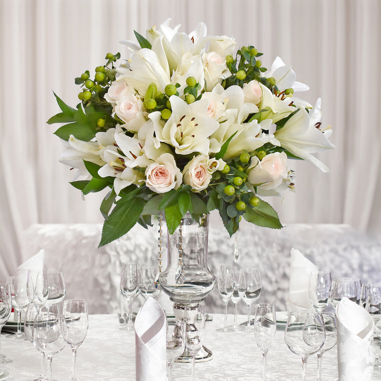White wedding centerpieces - Graceful Elegance - Pack 5 - EbloomsDirect