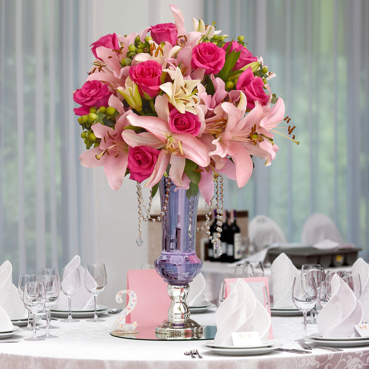 Graceful Elegance Bqt Box - Hot Pink - Light Pink