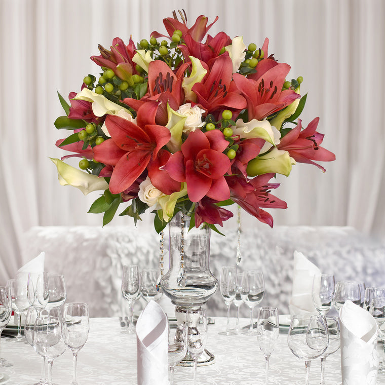 30 stems Mixed bouquet 50cm Royal Affair - White and Red - Pack 5- EbloomsDirect