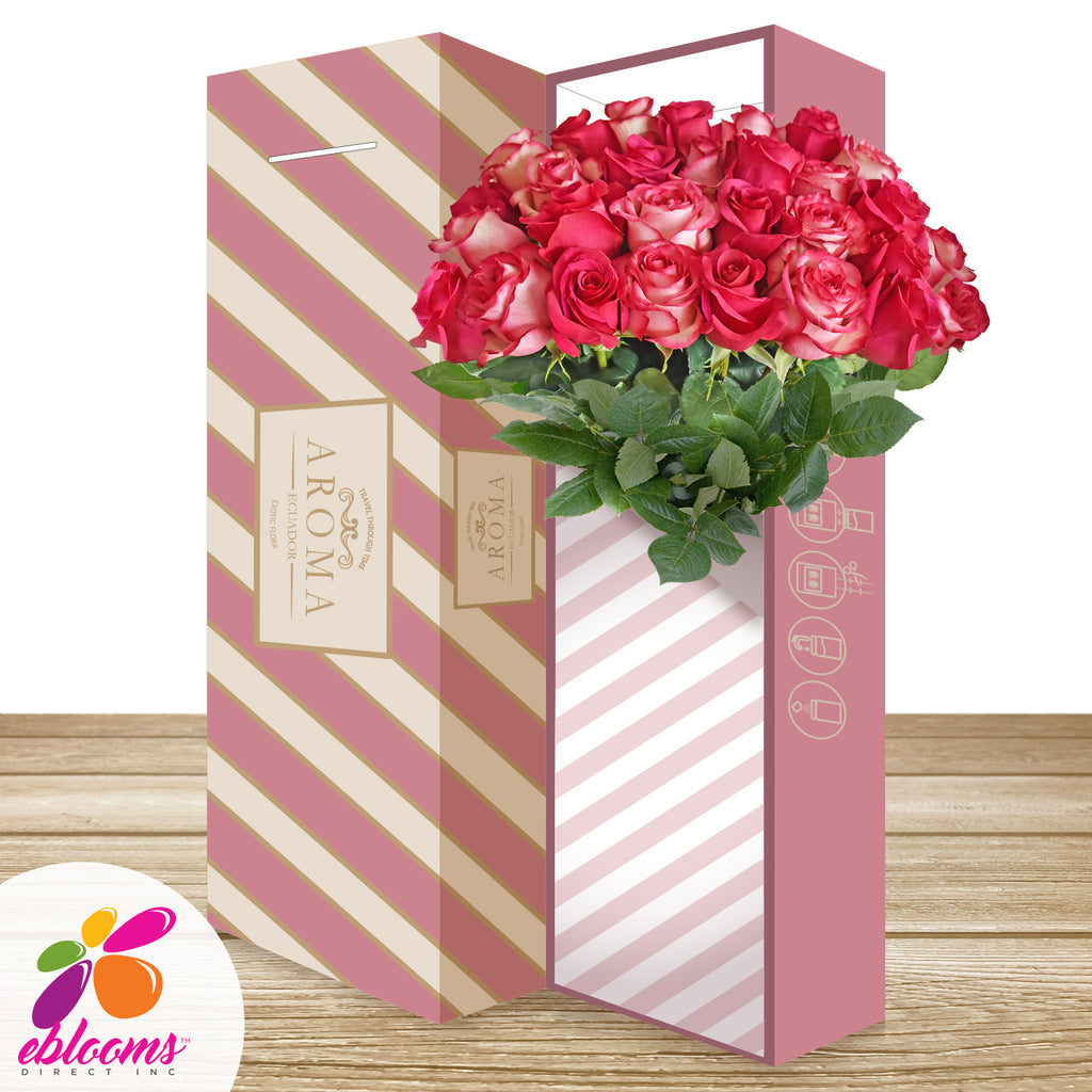 Duo hot pink and Bicolor roses the best flowers arrangements bouquets and centerpieces to order online for any ocassion or wedding  and Valentine's day