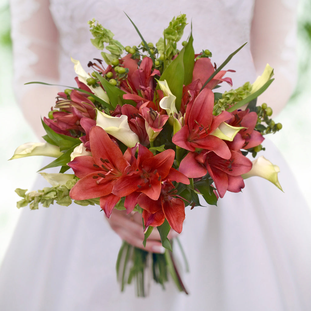 30 stems Mixed bouquet 50cm Sonoma Flair - Red and White - Pack 5 - EbloomsDirect