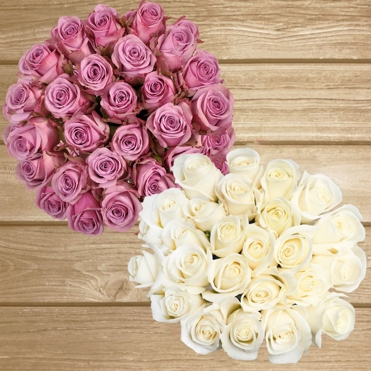 Duo Lavender - White Roses