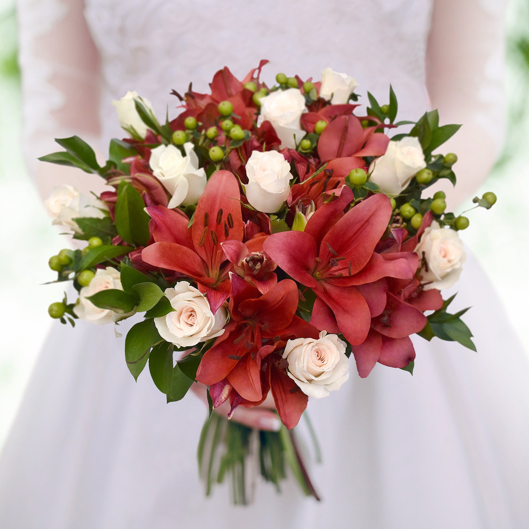 Graceful Elegance Bqt Box - White and Red