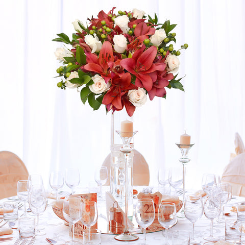 Graceful Elegance Bqt Box - White and Red