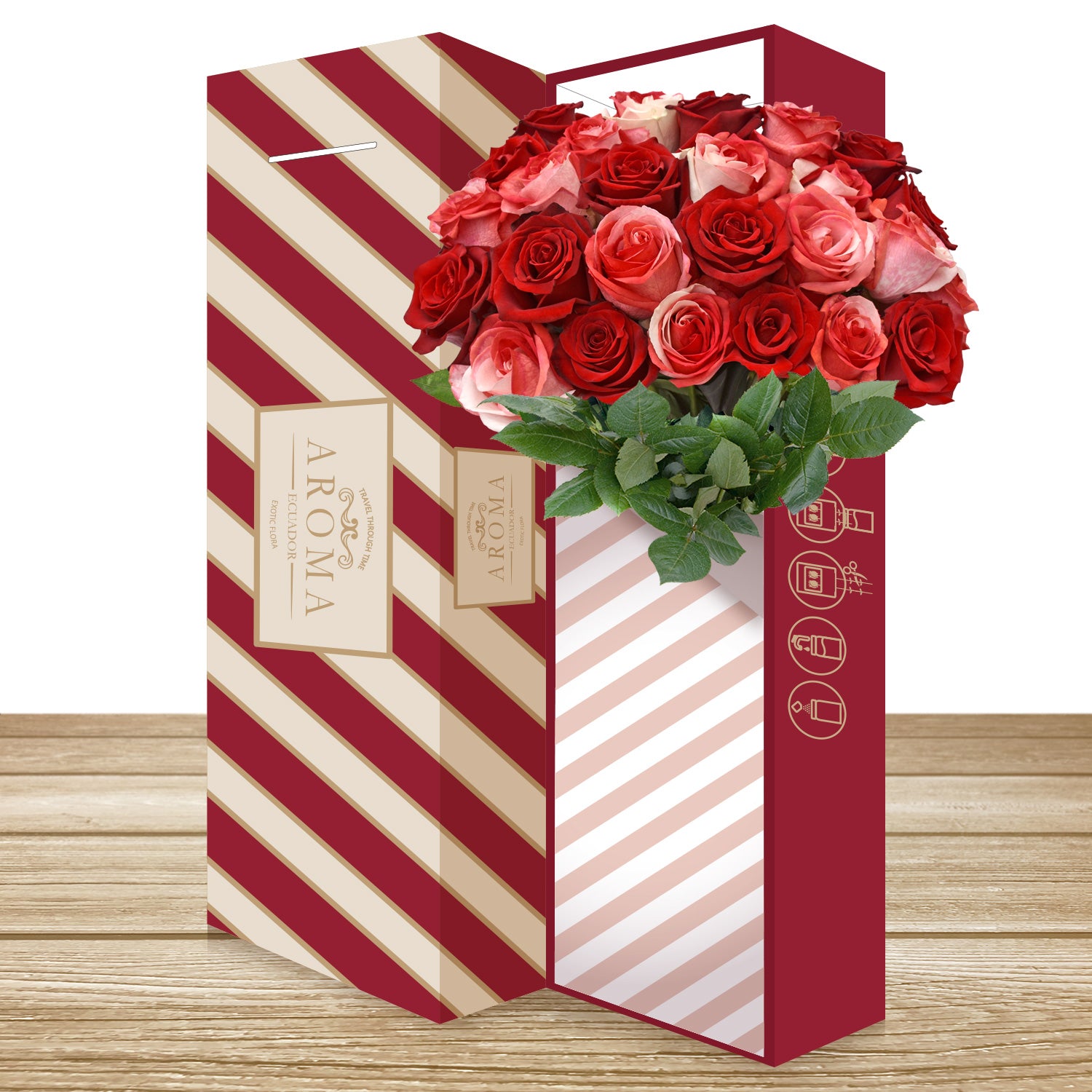 Red & Bicolor Red/White Tinted Roses – Eblooms Farm Direct Inc.
