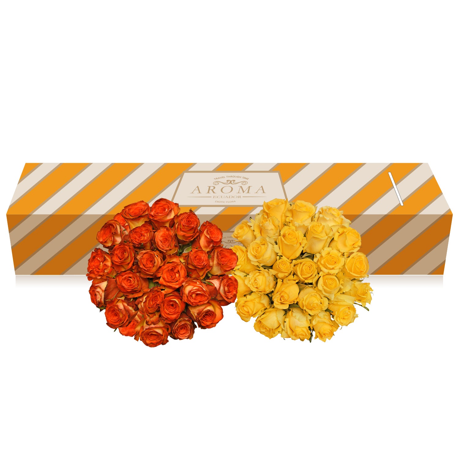 Yellow and Bicolor orange roses roses the best flower arrangement centerpieces bouquets to order online for any ocassion weddings, or event planners and valentine's day