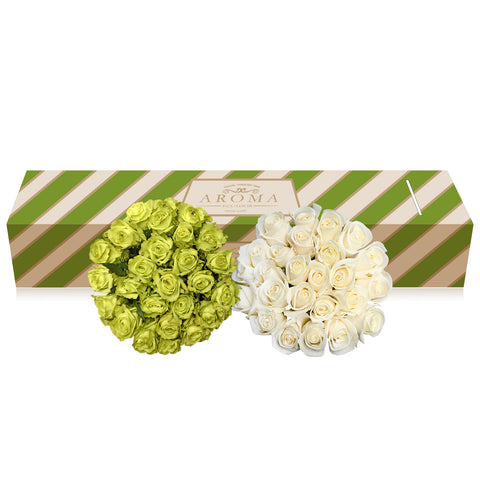 Green and White roses the best flower arrangement centerpieces bouquets to order online for any ocassion weddings, or event planners and valentine's day
