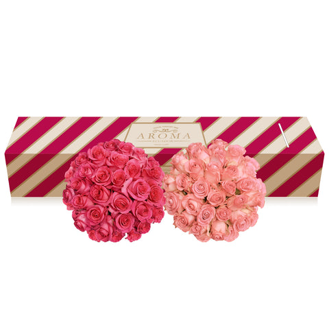 Hot Pink and Light pink roses the best flower arrangement centerpieces bouquets to order online for any ocassion weddings, or event planners  and Valentine's day