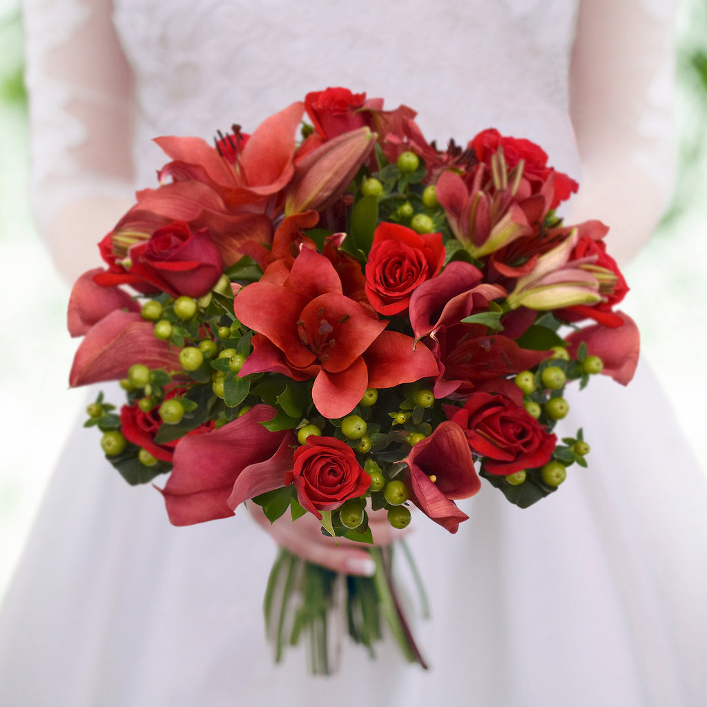 30 stems Mixed bouquet 50cm Royal Affair - Red Bright- Pack 5 - EbloomsDirect