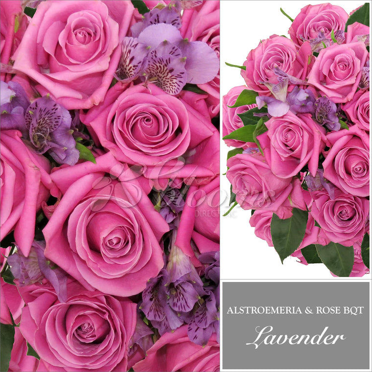 Roses & Alstroemeria Lavender Monochromatic Bouquets - EbloomsDirect