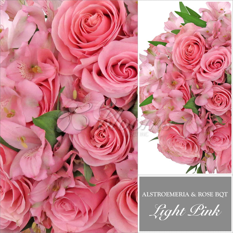 Roses & Alstroemeria Light Pink Monochromatic Pack 8 Bouquets - EbloomsDirect