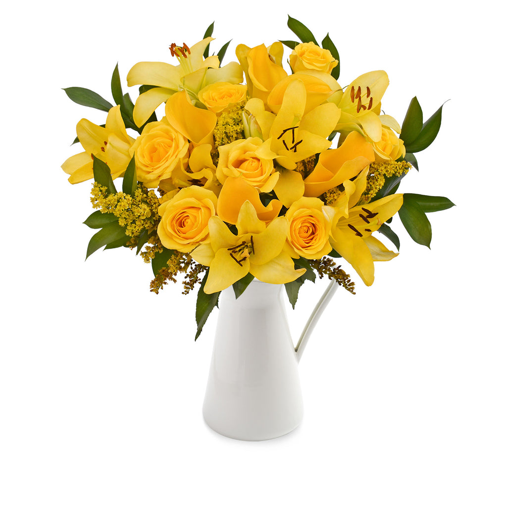 30 stems Mixed bouquet 50cm Royal Affair - Yellow - Pack 5- EbloomsDirect
