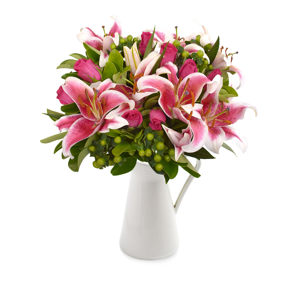 30 stems Mixed bouquet 50cm Simple Me! - Hot Pink - Pack 5 - EbloomsDirect