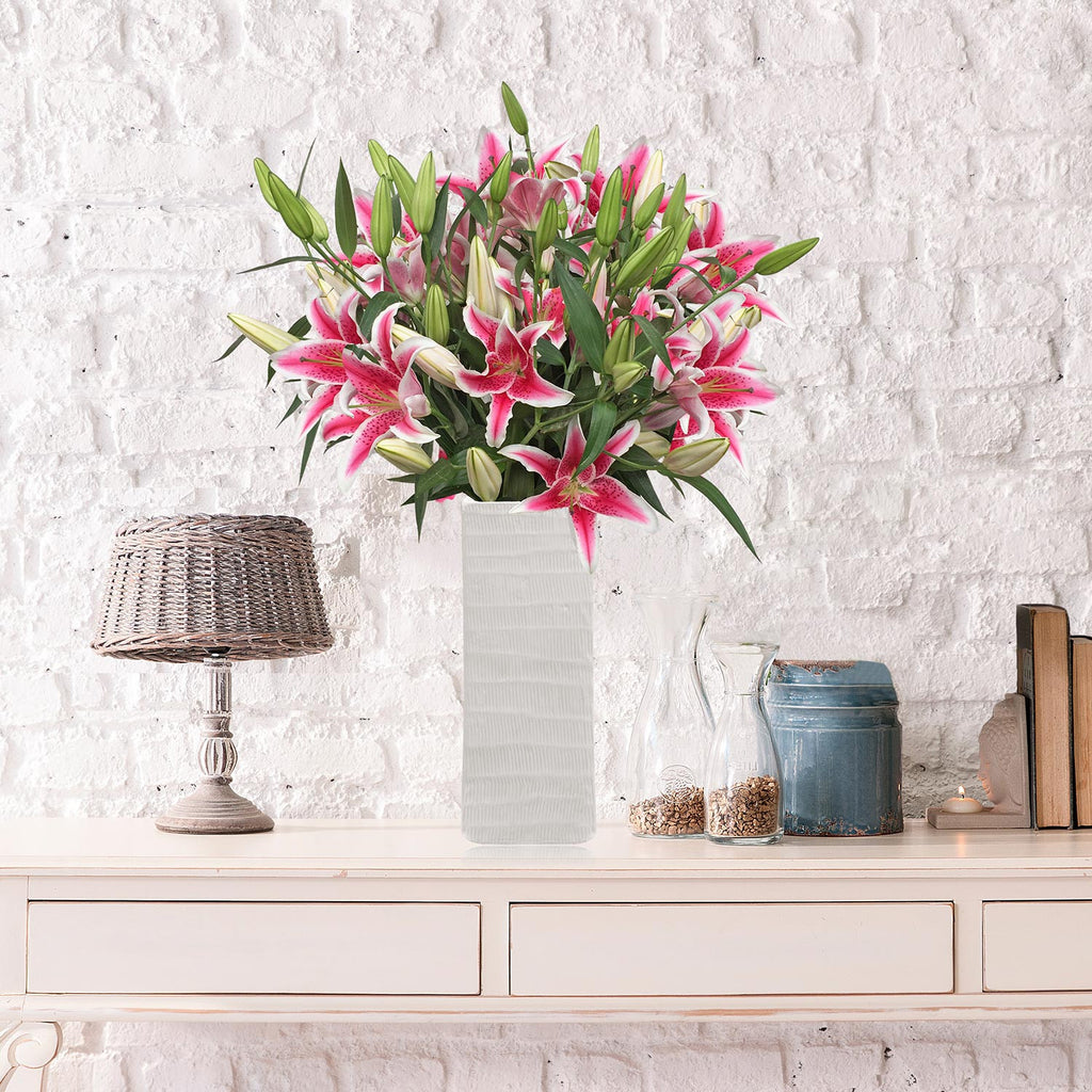 Oriental Lily Bouquet with Vase